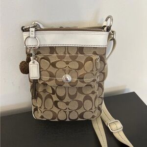 Coach Crossbody in Khaki and White Trim